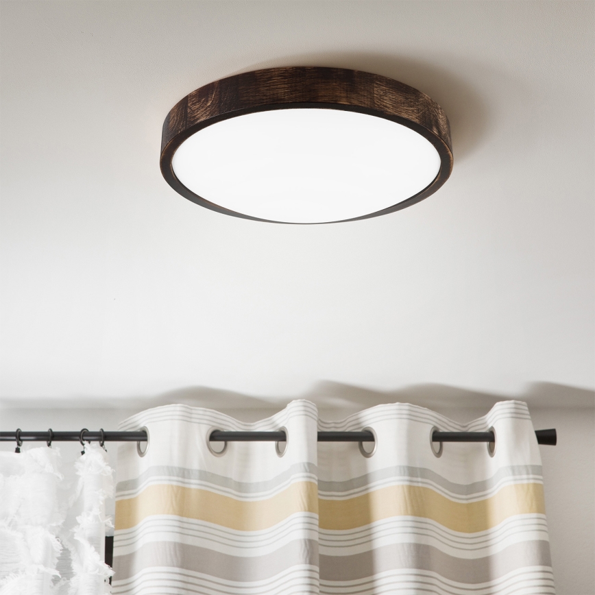 Brilagi - Plafonnier LED CARVALHO SLIM SMOKEY LED/36W/230V chêne Ø 37,5 cm