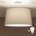 Brilagi - Plafonnier LED CERIA 1xE27/60W/230V Ø 45 cm blanc/gris