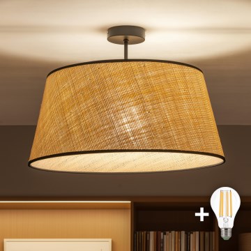Brilagi - Plafonnier LED CERIA 1xE27/60W/230V Ø 50 cm noir/beige