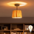 BRILAGI - Plafonnier LED CERIA BOHO 1xE27/60W/230V Ø 20 cm noir/raphia