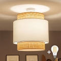 Brilagi - Plafonnier LED CERIA, montage affleurant, 1xE27/60W/230V, Ø 40 cm, beige/blanc