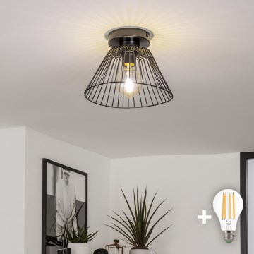 Brilagi - Plafonnier LED CERIA WIRE 1xE27/40W/230V Ø 21 cm noir