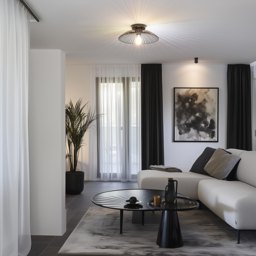 Brilagi - Plafonnier LED CERIA WIRE 1xE27/40W/230V Ø 38 cm noir