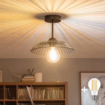 Brilagi - Plafonnier LED CERIA WIRE 1xE27/60W/230V, Ø 26 cm, noir