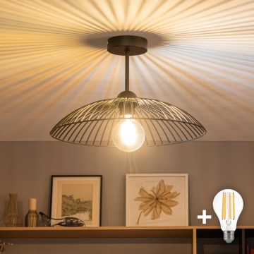 Brilagi - Plafonnier LED CERIA WIRE 1xE27/60W/230V Ø 38 cm noir