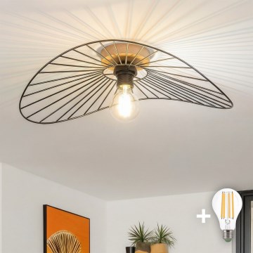 Brilagi - plafonnier LED CERIA WIRE à montage en surface 1xE27/40W/230V 40x56 cm noir/chêne