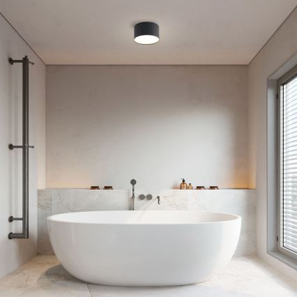 Brilagi - Plafonnier LED de salle de bains FORIS LED/9W/230V Ø 9 cm noir IP44