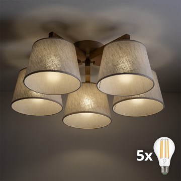 BRILAGI - Plafonnier LED de surface LATTE SABIA 5xE27/15W/230V pin/crème
