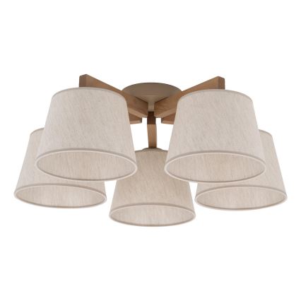 BRILAGI - Plafonnier LED de surface LATTE SABIA 5xE27/15W/230V pin/crème