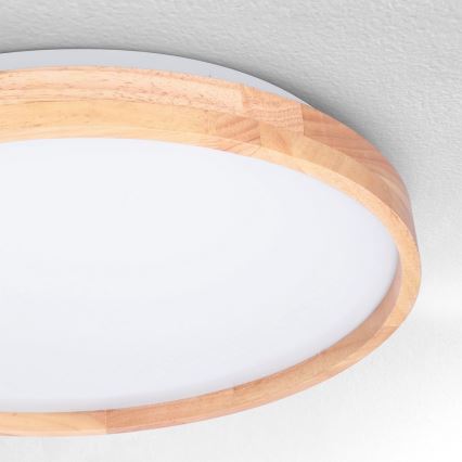 Brilagi - Plafonnier LED dimmable ALSON LED/48W/230V 3000-6500K chêne Ø 39,5 cm + télécommande