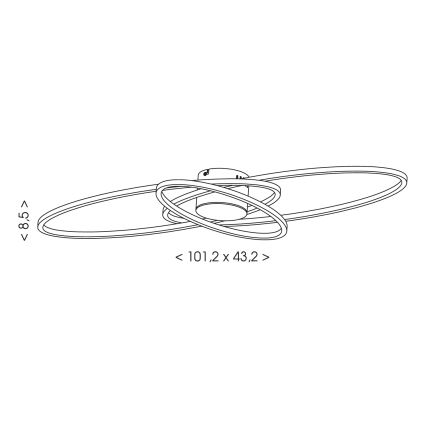 Brilagi - Plafonnier LED dimmable APOLLO LED/58W/230V 3000-6500K 43,2x101,2 cm chrome mat + télécommande