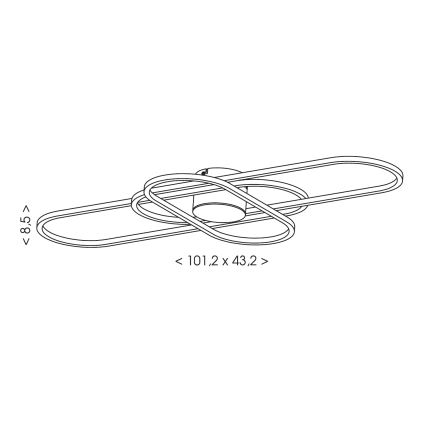 Brilagi - Plafonnier LED dimmable APOLLO LED/58W/230V 3000-6500K 43,2x101,2 cm chrome mat + télécommande