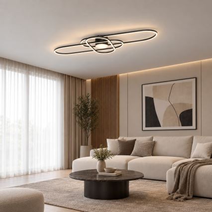 BRILAGI - Plafonnier LED dimmable APOLLO LED/58W/230V 3000-6500K 43,2x101,2 cm noir + télécommande