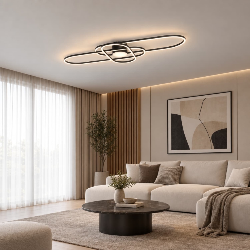 BRILAGI - Plafonnier LED dimmable APOLLO LED/58W/230V 3000-6500K 43,2x101,2 cm noir + télécommande