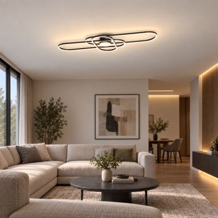 BRILAGI - Plafonnier LED dimmable APOLLO LED/58W/230V 3000-6500K 43,2x101,2 cm noir + télécommande