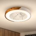 Brilagi - Plafonnier LED dimmable avec ventilateur LED/30W/230V 3000-6500K Ø 50 cm blanc/chêne + télécommande