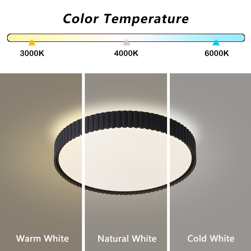 Brilagi - Plafonnier LED dimmable CORVO LED/54W/230V 3000-6000K noir Ø 40 cm + télécommande