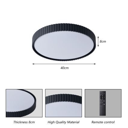 Brilagi - Plafonnier LED dimmable CORVO LED/54W/230V 3000-6000K noir Ø 40 cm + télécommande