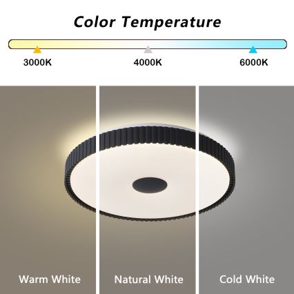Brilagi - Plafonnier LED dimmable CORVO LED/72W/230V 3000-6000K noir Ø 50 cm + télécommande