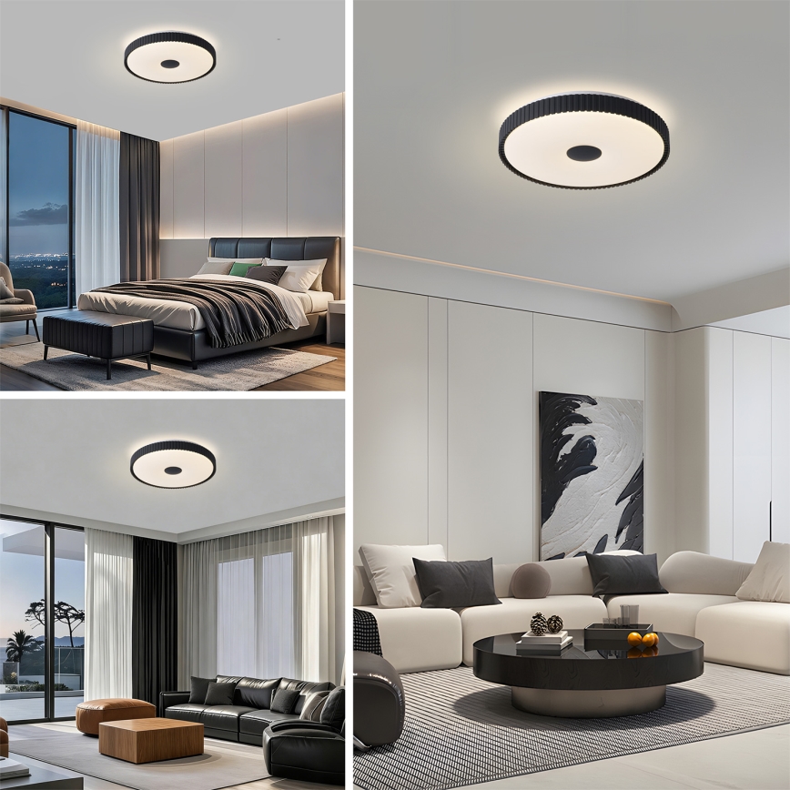 Brilagi - Plafonnier LED dimmable CORVO LED/72W/230V 3000-6000K noir Ø 50 cm + télécommande