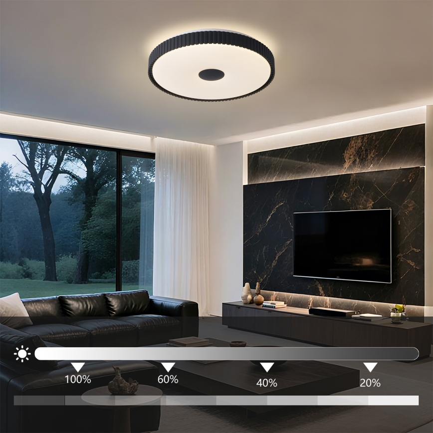 Brilagi - Plafonnier LED dimmable CORVO LED/72W/230V 3000-6000K noir Ø 50 cm + télécommande