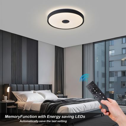 Brilagi - Plafonnier LED dimmable CORVO LED/72W/230V 3000-6000K noir Ø 50 cm + télécommande