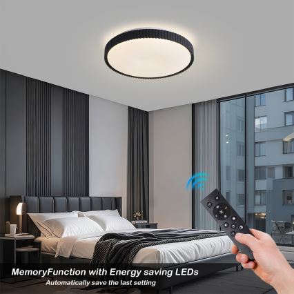 Brilagi - Plafonnier LED dimmable CORVO LED/72W/230V 3000-6000K noir diam. 50 cm + télécommande