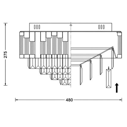 BRILAGI - Plafonnier LED dimmable CROWN LED/41W/230V 3000-6000K Ø 48 cm doré + télécommande