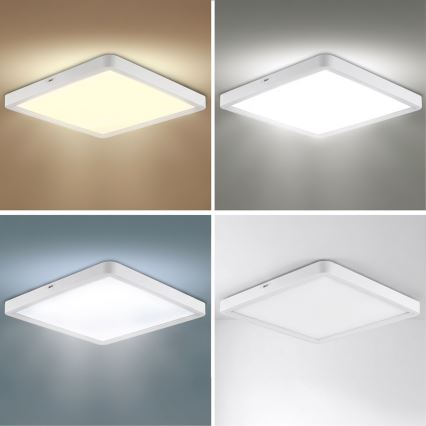 Brilagi - Plafonnier LED dimmable ESTELA SQUARE LED/36W/230V 3000-6500K 31x31 cm blanc + télécommande