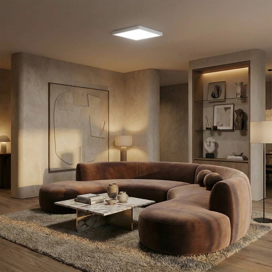 Brilagi - Plafonnier LED dimmable ESTELA SQUARE LED/36W/230V 3000-6500K 31x31 cm blanc + télécommande