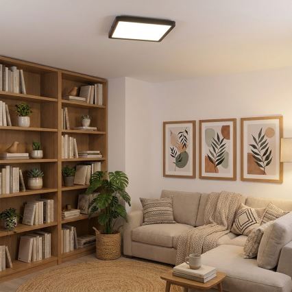 Brilagi - Plafonnier LED dimmable ESTELA SQUARE LED/36W/230V 3000-6500K 31x31 cm noir + télécommande