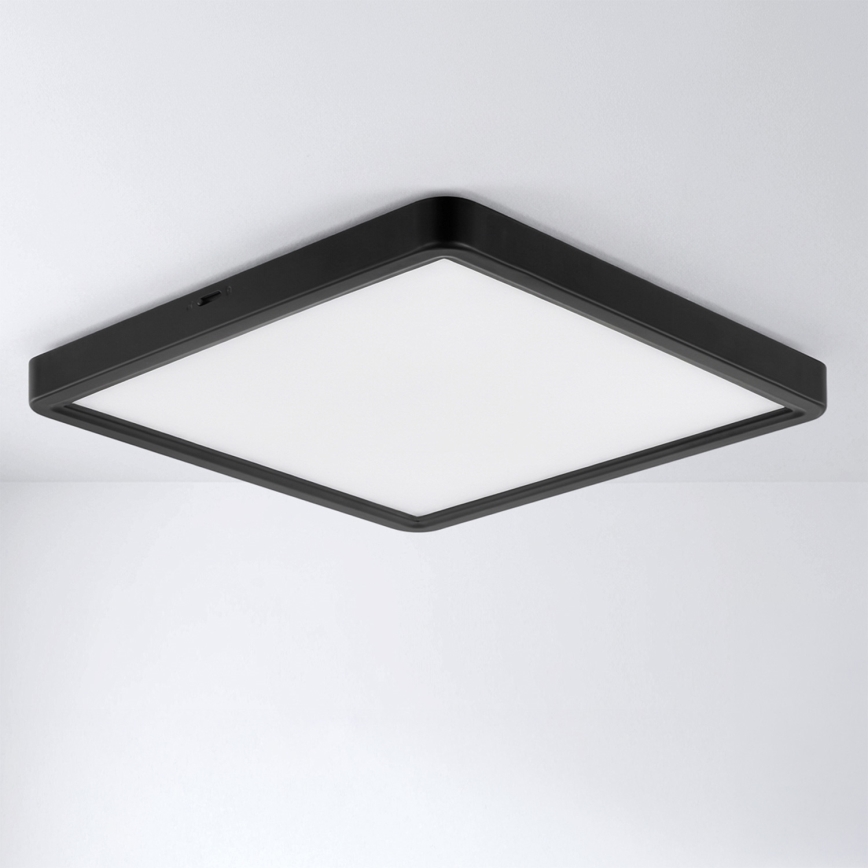 Brilagi - Plafonnier LED dimmable ESTELA SQUARE LED/36W/230V 3000-6500K 31x31 cm noir + télécommande
