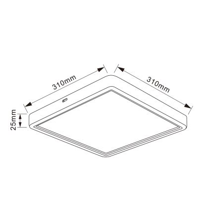 Brilagi - Plafonnier LED dimmable ESTELA SQUARE LED/36W/230V 3000-6500K 31x31 cm noir + télécommande