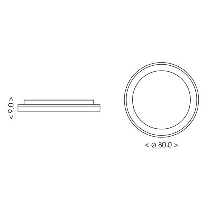 BRILAGI - Plafonnier LED dimmable FALCON II LED/108W/230V 3000-6500K pr. 80 cm beige + télécommande
