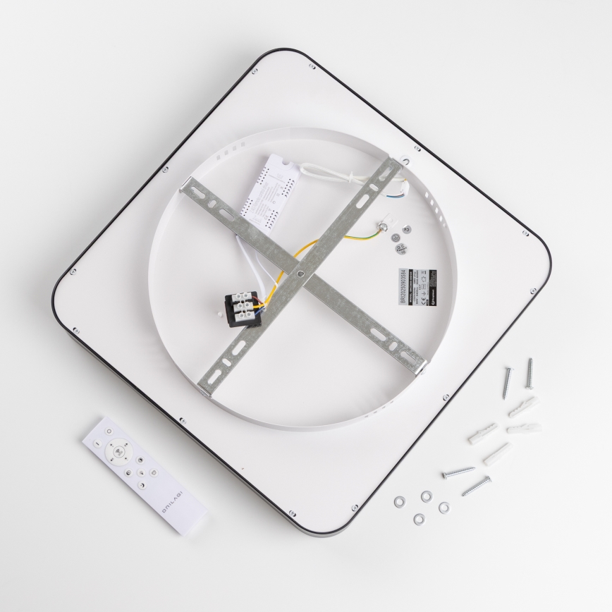 Brilagi - Plafonnier LED dimmable FALCON II 80W 230V 3000-6500K 40x40 cm noir + télécommande