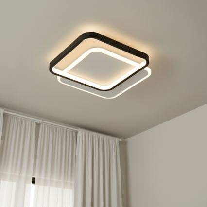 Brilagi - Plafonnier LED dimmable FLARE LED/43W/230V 3000-6000K 39,5x45 cm blanc/noir + télécommande