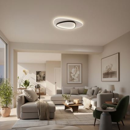 Brilagi - Plafonnier LED dimmable FLARE LED/70W/230V 3000-6000K 55x55 cm blanc/noir + télécommande