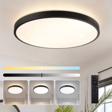 Brilagi - Plafonnier LED dimmable GLASS POOL DOUBLE LED/80W/230V 3000-6000K 60 cm noir + télécommande
