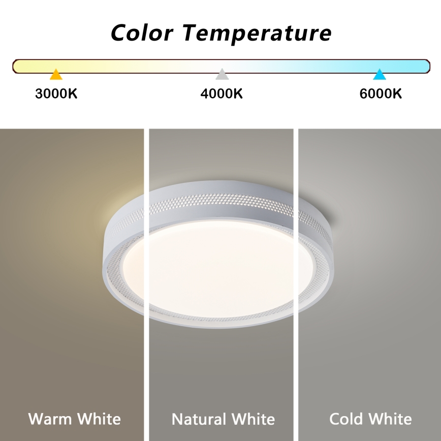Brilagi - Plafonnier LED dimmable KREON LED/54W/230V 3000-6000K blanc Ø 38 cm + télécommande
