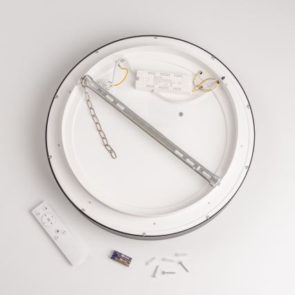 Brilagi - Plafonnier LED dimmable FALCON, 40 W, 230 V, 3000–6500 K, Ø 45 cm, noir, avec télécommande
