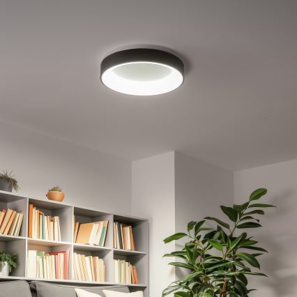 Brilagi - Plafonnier LED dimmable FALCON, 40 W, 230 V, 3000–6500 K, Ø 45 cm, noir, avec télécommande