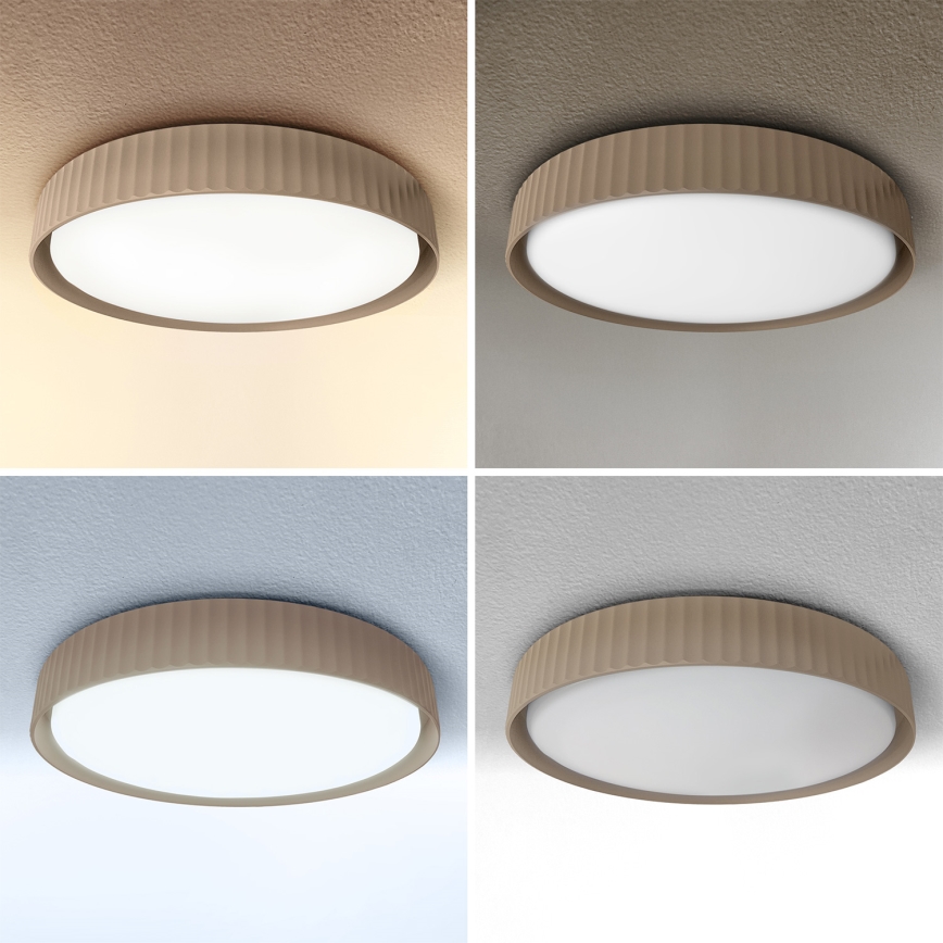 Brilagi - Luminaire de plafond LED dimmable LUCIA, 60 W / 230 V, 3000–6500 K, Ø 59 cm, marron + télécommande