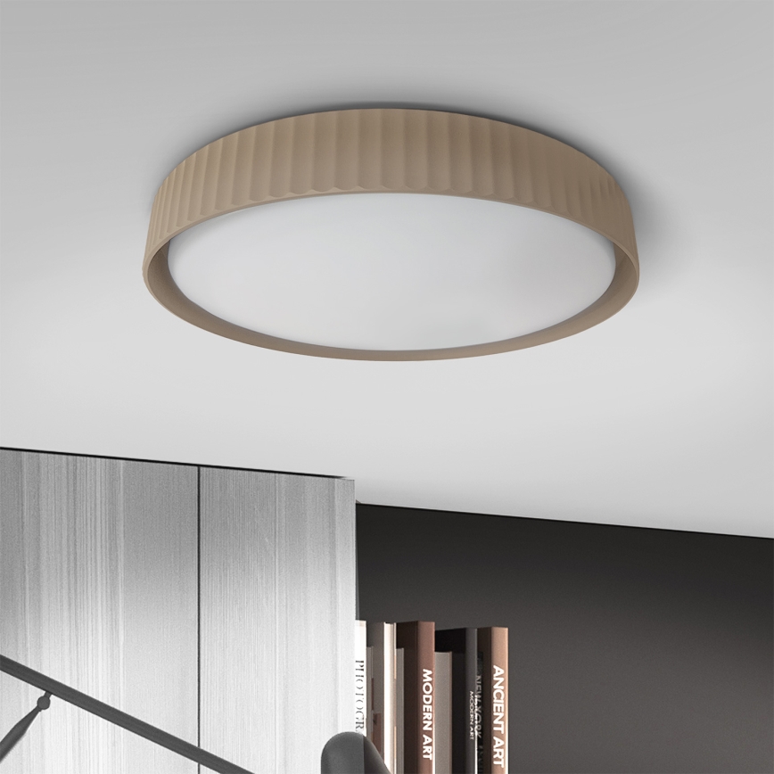 Brilagi - Luminaire de plafond LED dimmable LUCIA, 60 W / 230 V, 3000–6500 K, Ø 59 cm, marron + télécommande