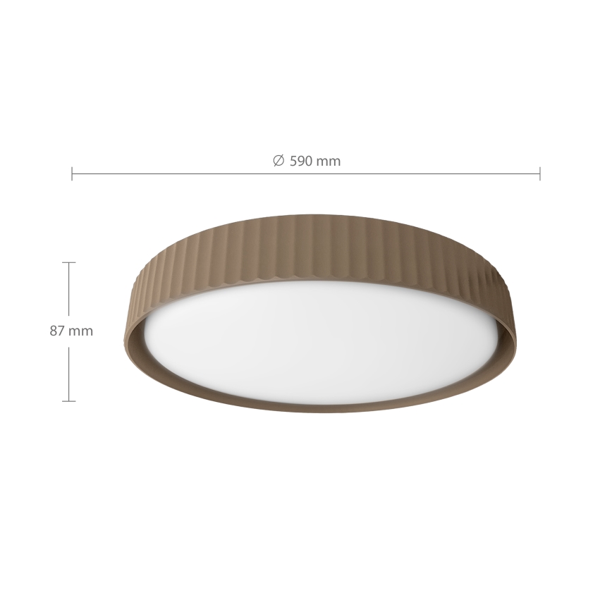 Brilagi - Luminaire de plafond LED dimmable LUCIA, 60 W / 230 V, 3000–6500 K, Ø 59 cm, marron + télécommande