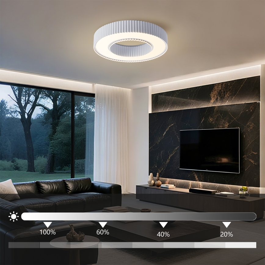 Brilagi - Plafonnier LED dimmable LUMIX LED/48W/230V 3000-6000K blanc Ø 50 cm + télécommande
