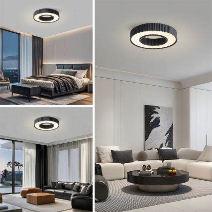 Brilagi - Plafonnier LED dimmable LUMIX LED/48W/230V 3000–6000K noir Ø 50 cm + télécommande