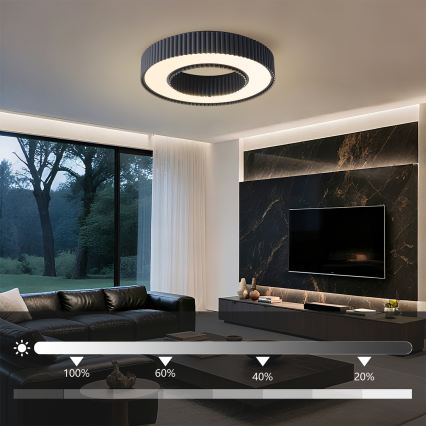Brilagi - Plafonnier LED dimmable LUMIX LED/48W/230V 3000–6000K noir Ø 50 cm + télécommande