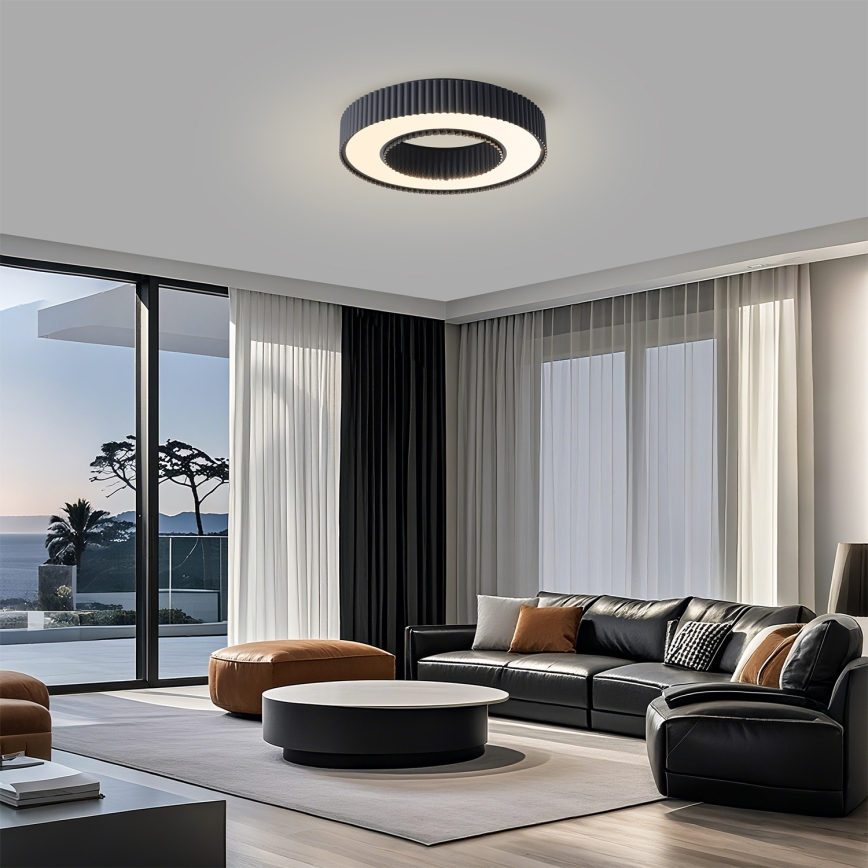 Brilagi - Plafonnier LED dimmable LUMIX LED/48W/230V 3000–6000K noir Ø 50 cm + télécommande