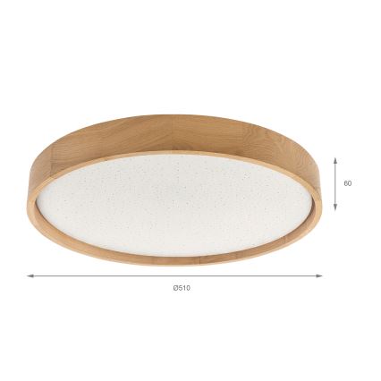 Brilagi - Plafonnier LED dimmable MANAROLA SMART STARS LED/36W/230V 3000-6000K Wi-Fi Tuya Beacon Ø 51 cm + télécommande