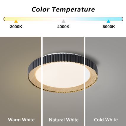 Brilagi - Plafonnier LED dimmable NEXO LED/48W/230V 3000-6000K noir Ø 43 cm + télécommande